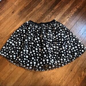 Lane Bryant 14/16 polka dot tulle skirt black fit & flare white cute